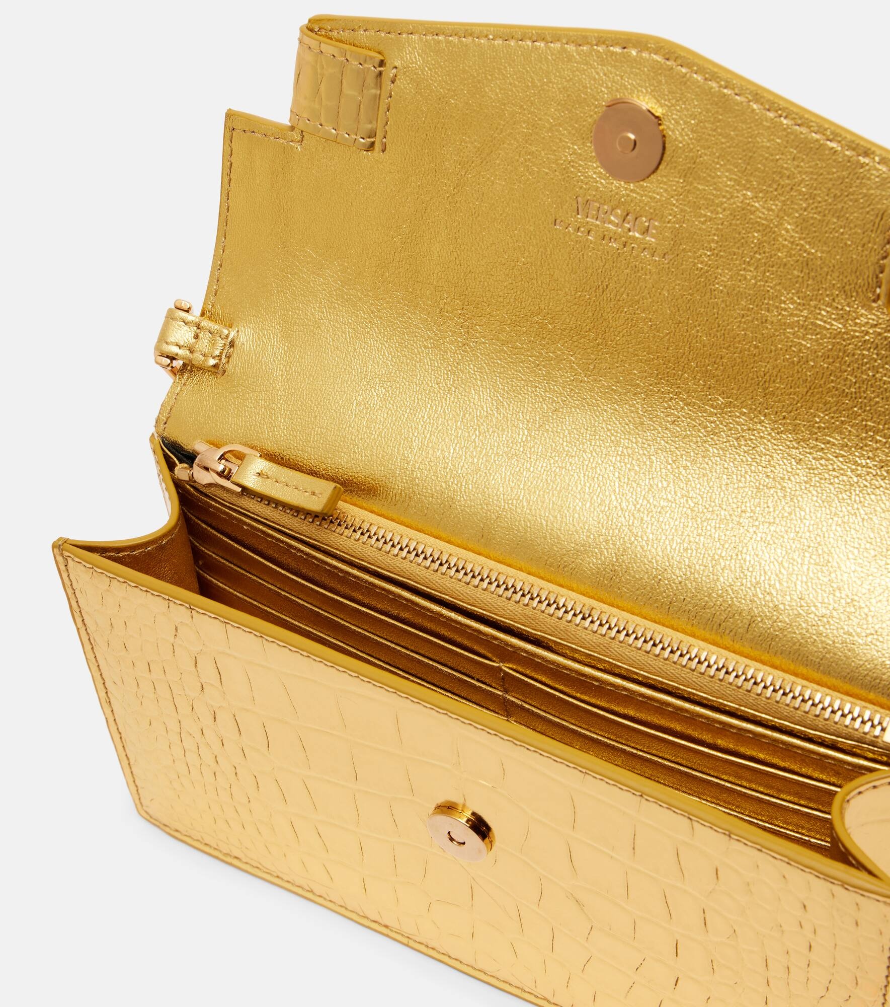 Medusa '95 metallic leather shoulder bag - 3