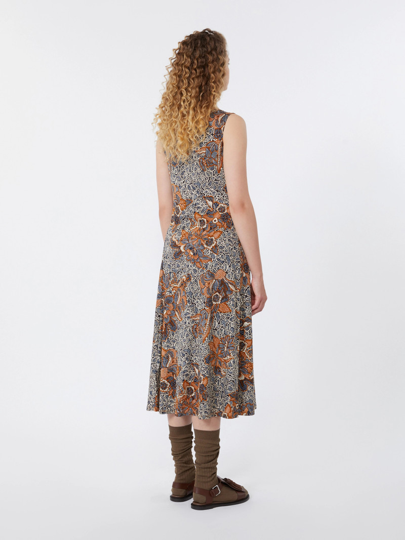 PAUSA Printed jersey midi dress - TOBACCO 4
