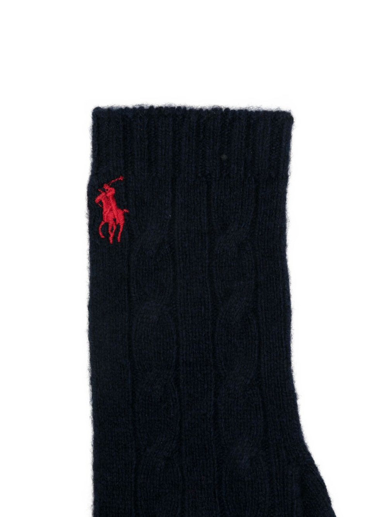 logo-embroidered knitted gloves 3