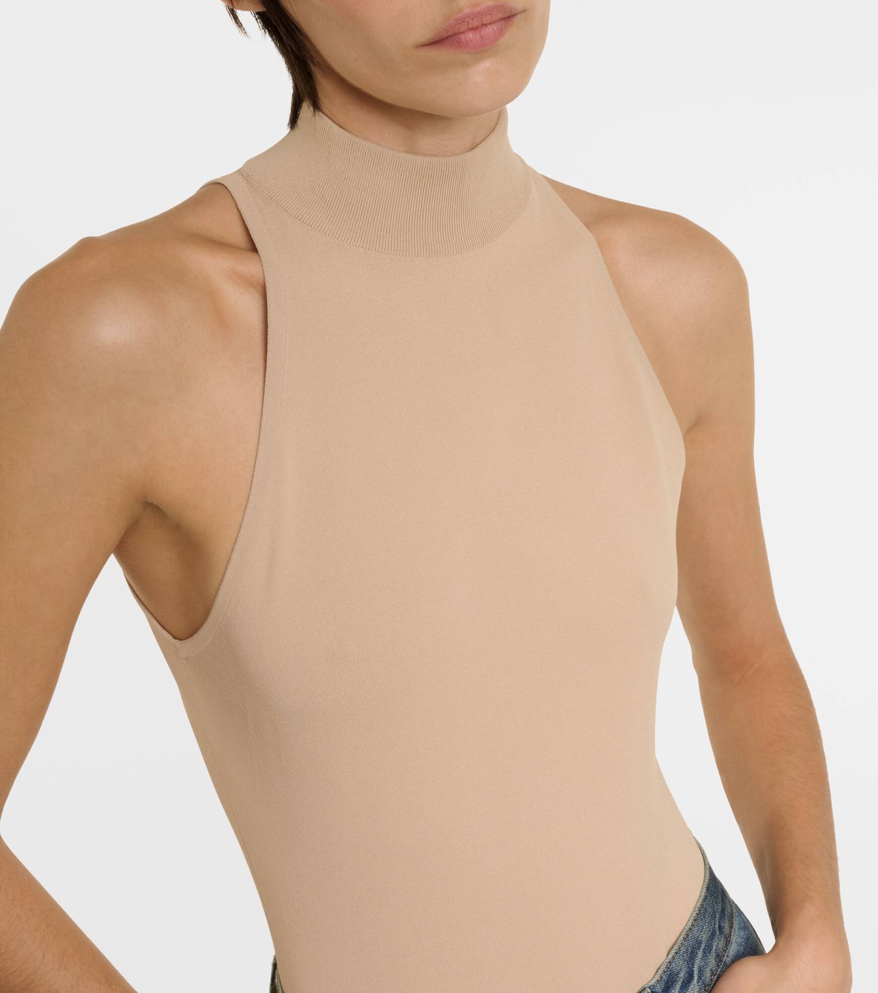 Halterneck jersey bodysuit - 5