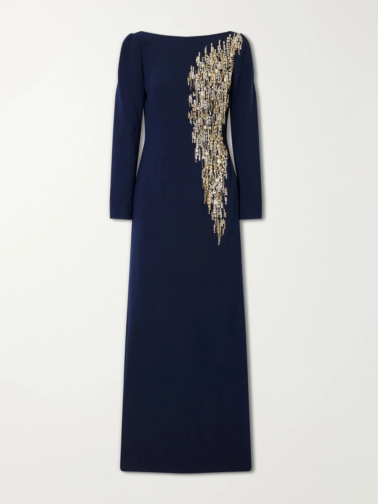 Avana Crystal And Bead-embellished Crepe Gown - 1