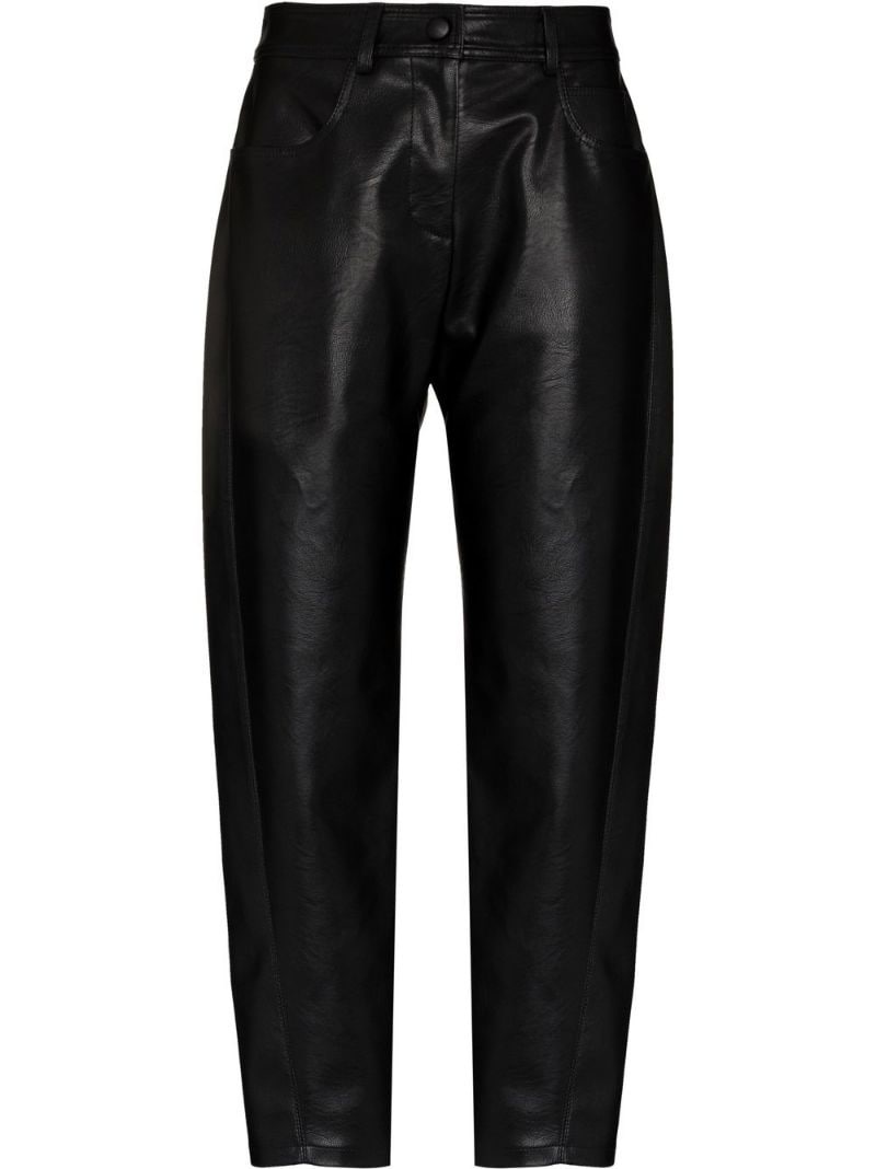 straight-leg faux-leather trousers - 2