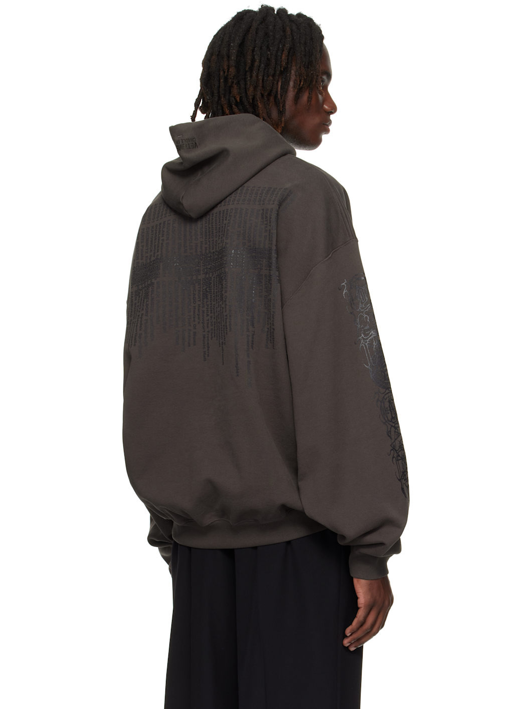 Brown Cradle of Filth Dripping Logo Oversized Hoodie - 3