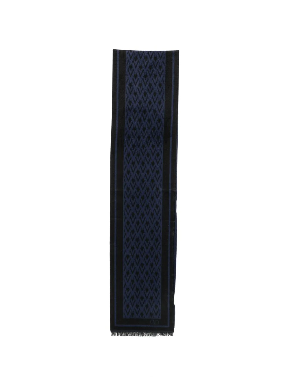 VLogo-print fringed-design scarf - 1
