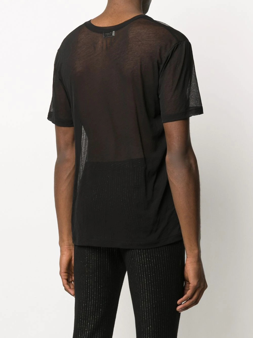 round neck sheer T-shirt - 4