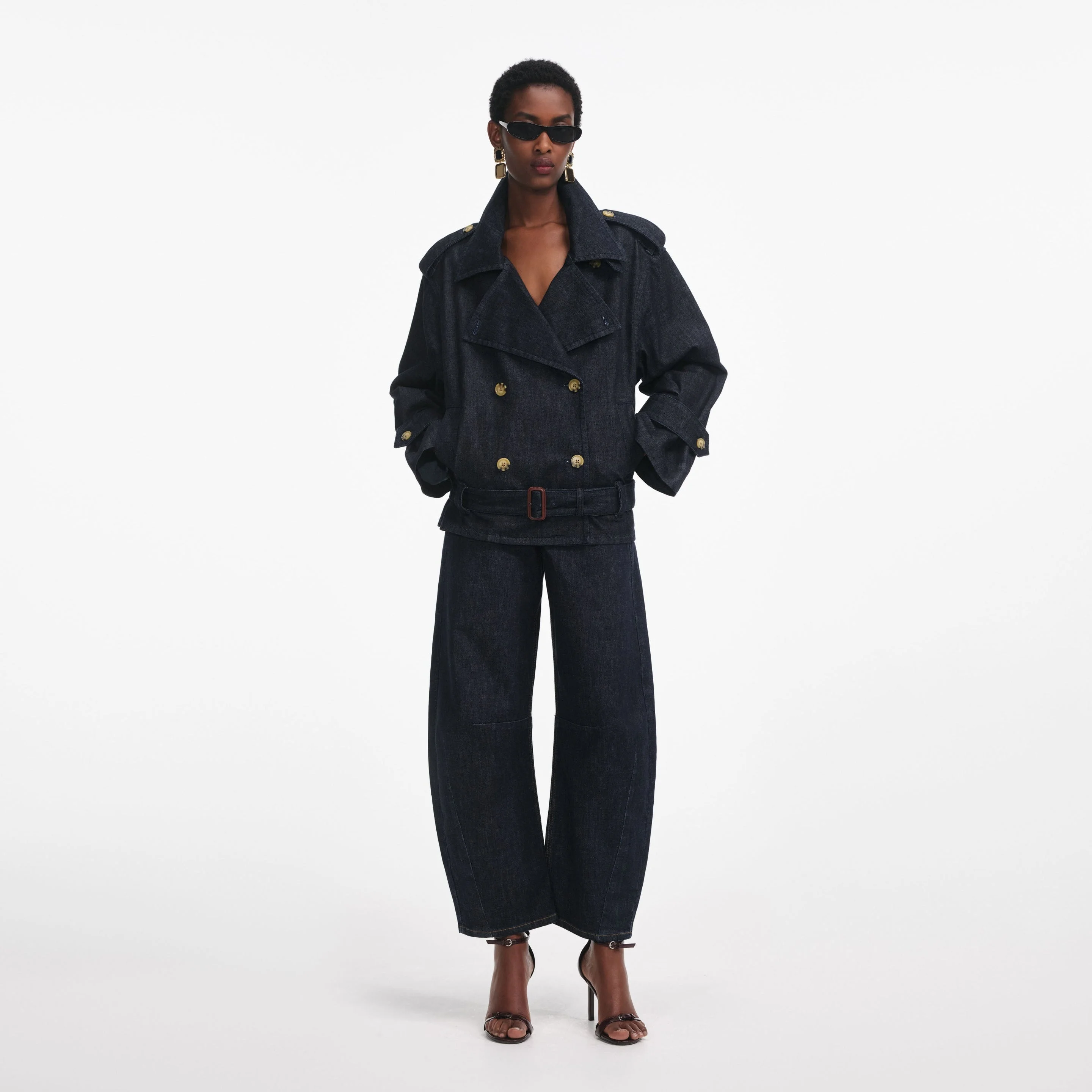 Denim Trench Jacket - 1