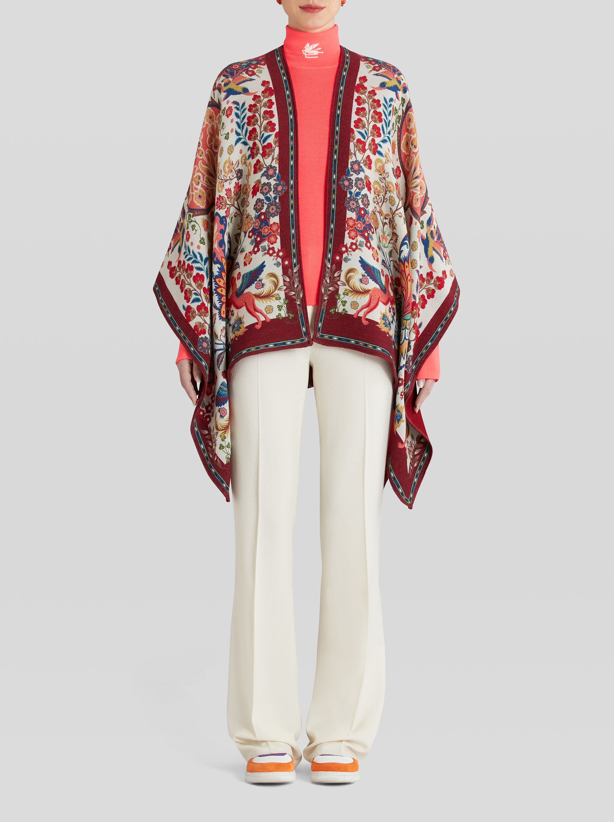 PRINTED VIRGIN WOOL CAPE - 3