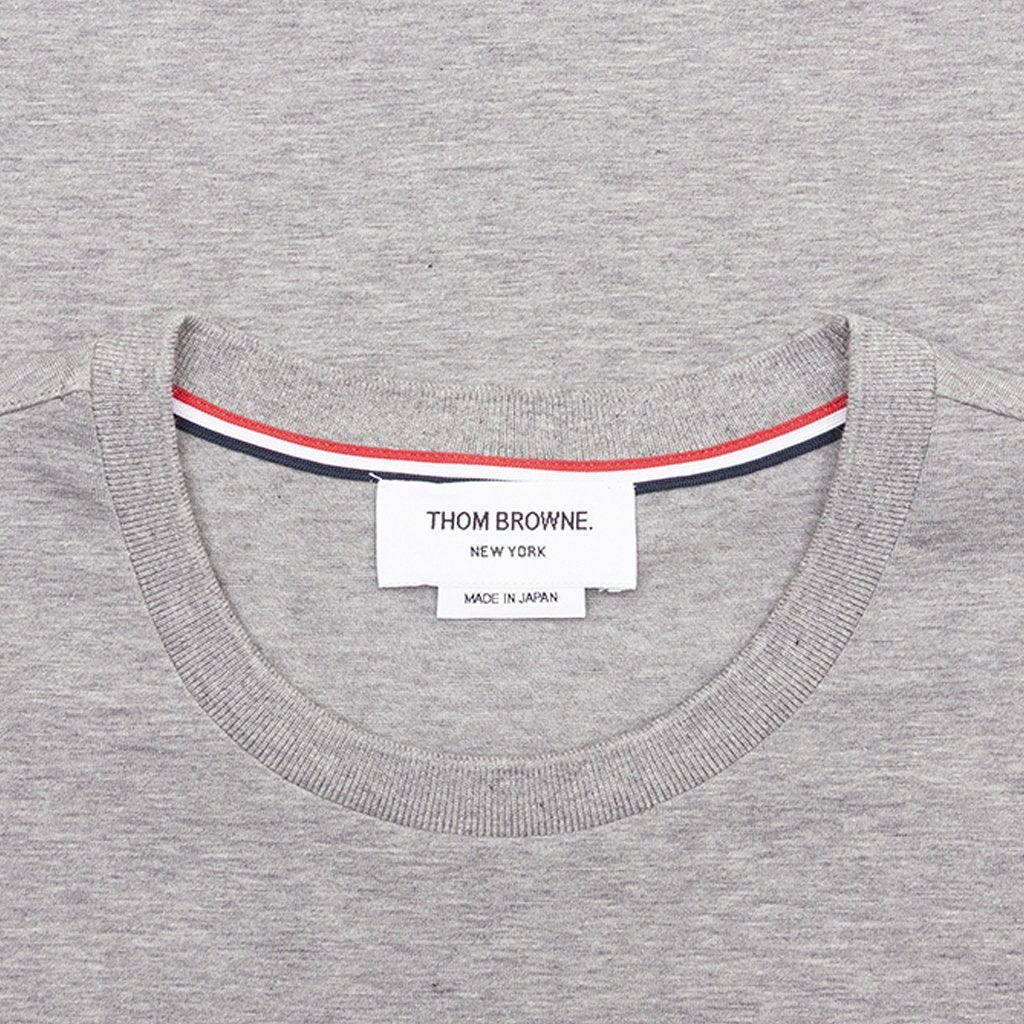 THOM BROWNE RELAXED FIT S/S TEE - LIGHT GREY - 3