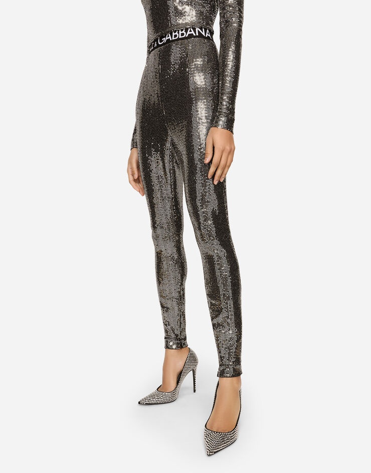 Jersey leggings with sequins - 4