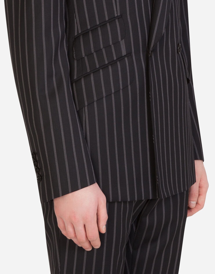 Double-breasted Sicilia-fit suit in pinstripe wool - 4