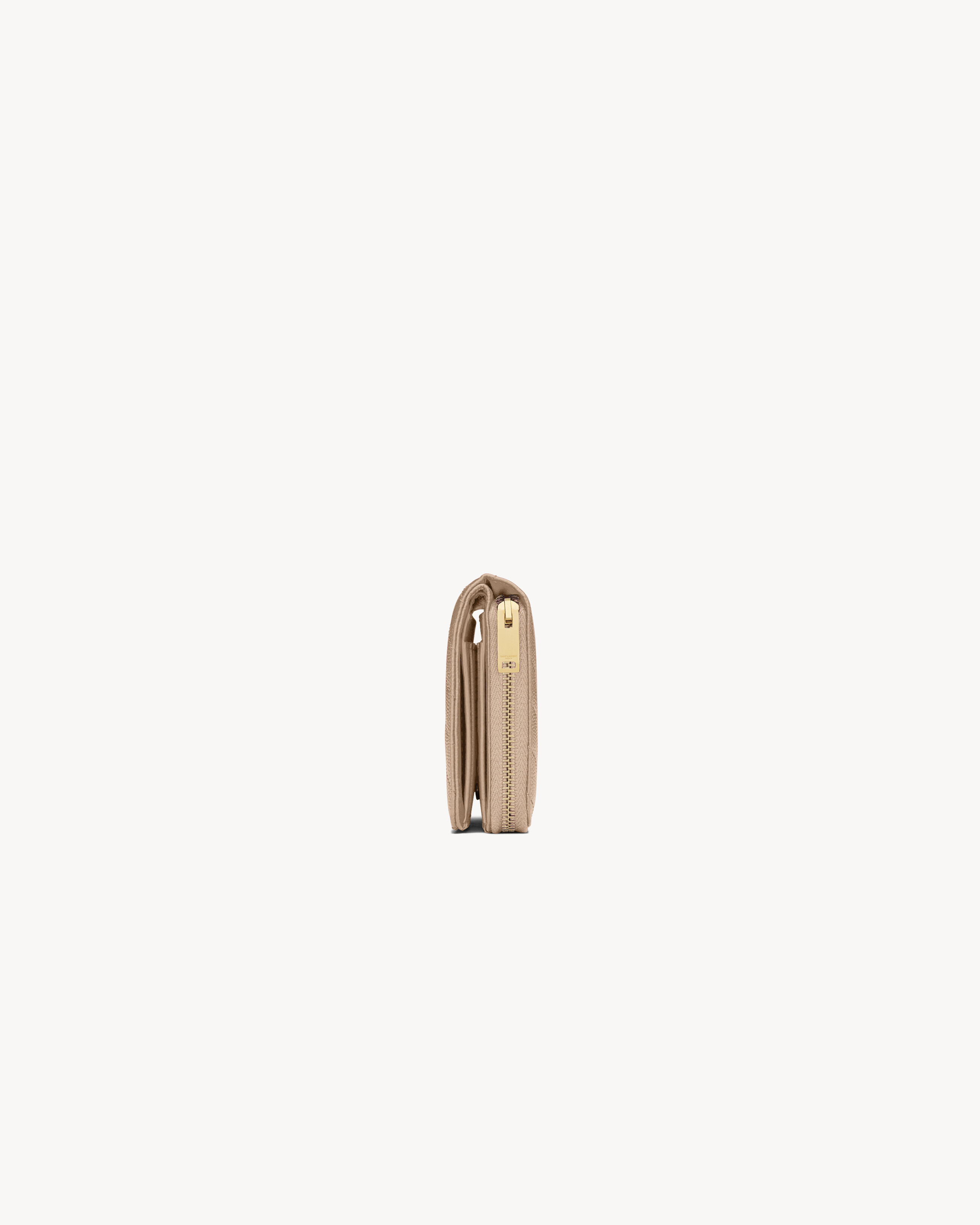 CASSANDRE MATELASSÉ COMPACT ZIP AROUND WALLET IN GRAIN DE POUDRE LEATHER - 3