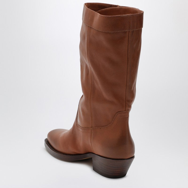 Isabel Marant Ademe Havana Leather Biker Boot Women - 2