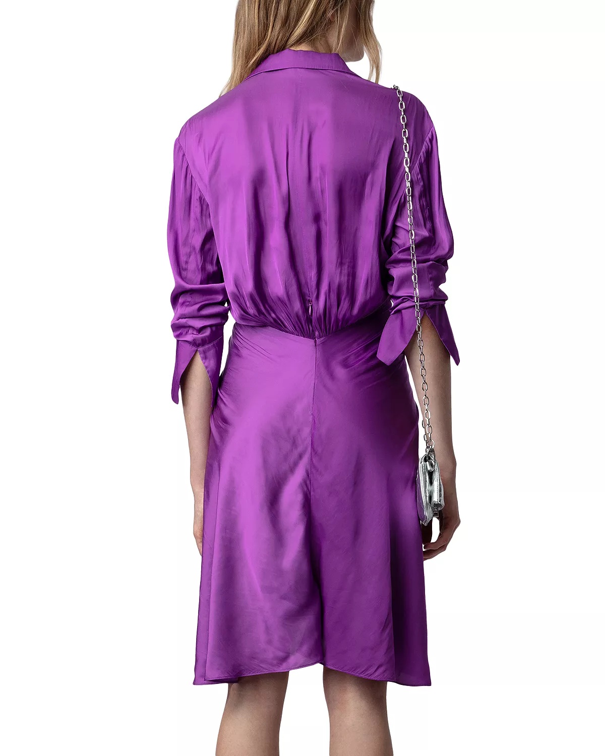 Rozo Twist Front Satin Dress - 2