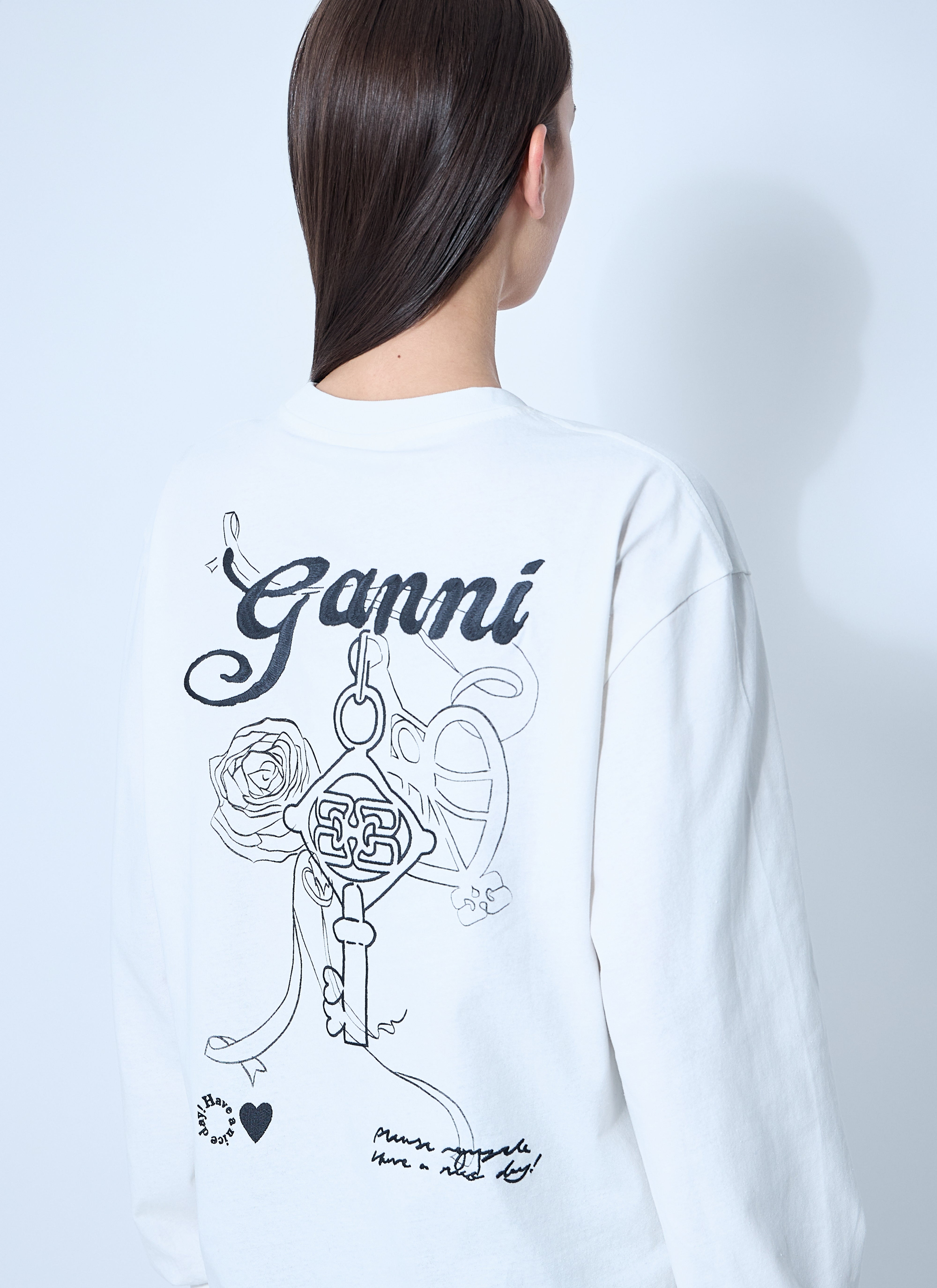 Ganni Women Logo Motif T-Shirt - 6