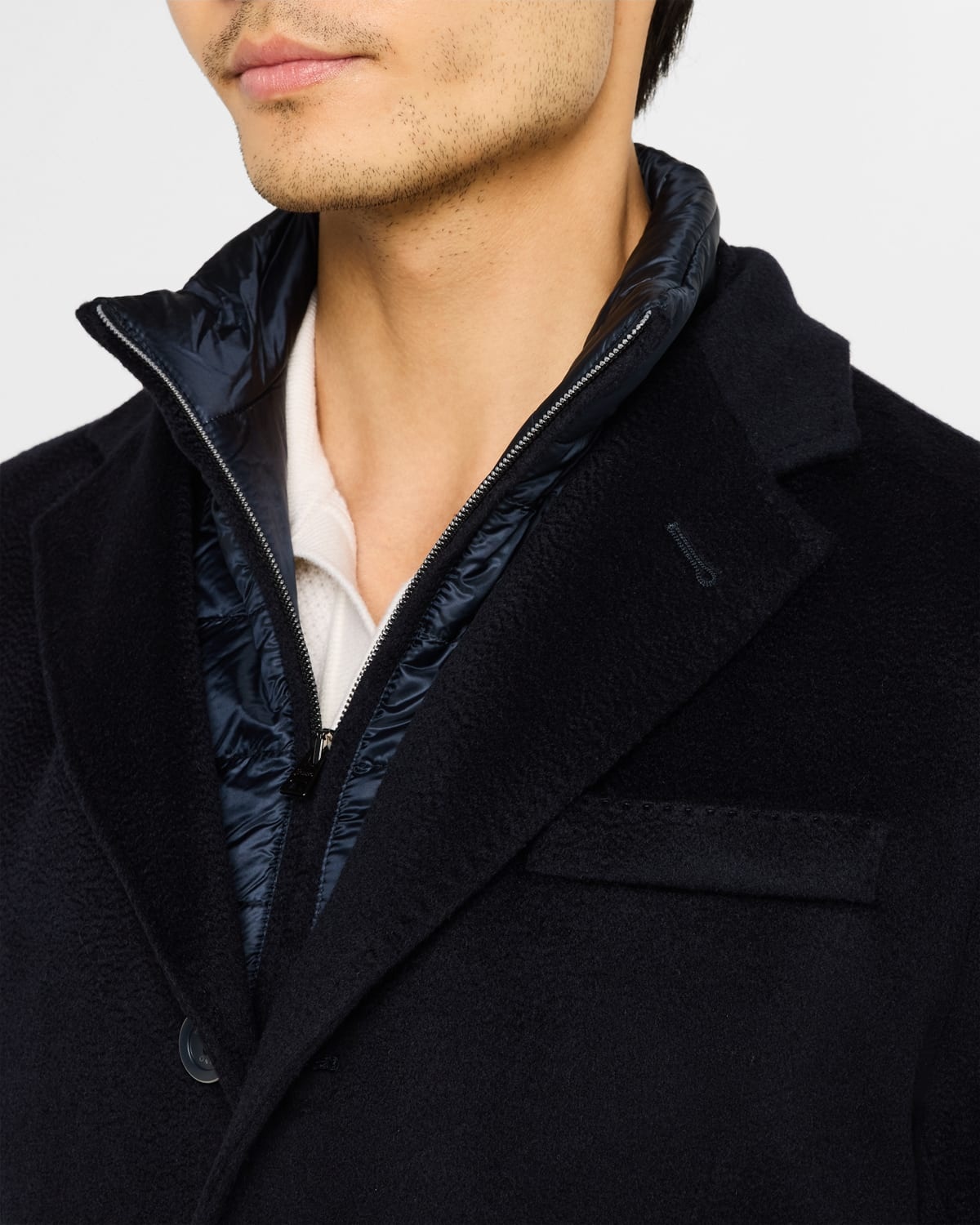 Men's Cashmere Blazer with Nylon Wind Guard - 5