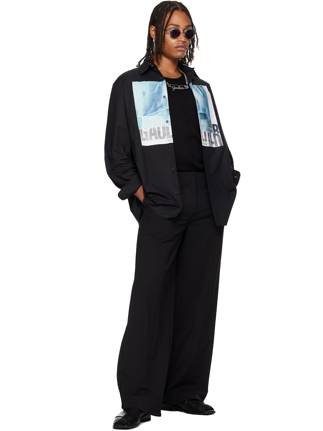 Black 'The Oversized Water' Shirt - 4