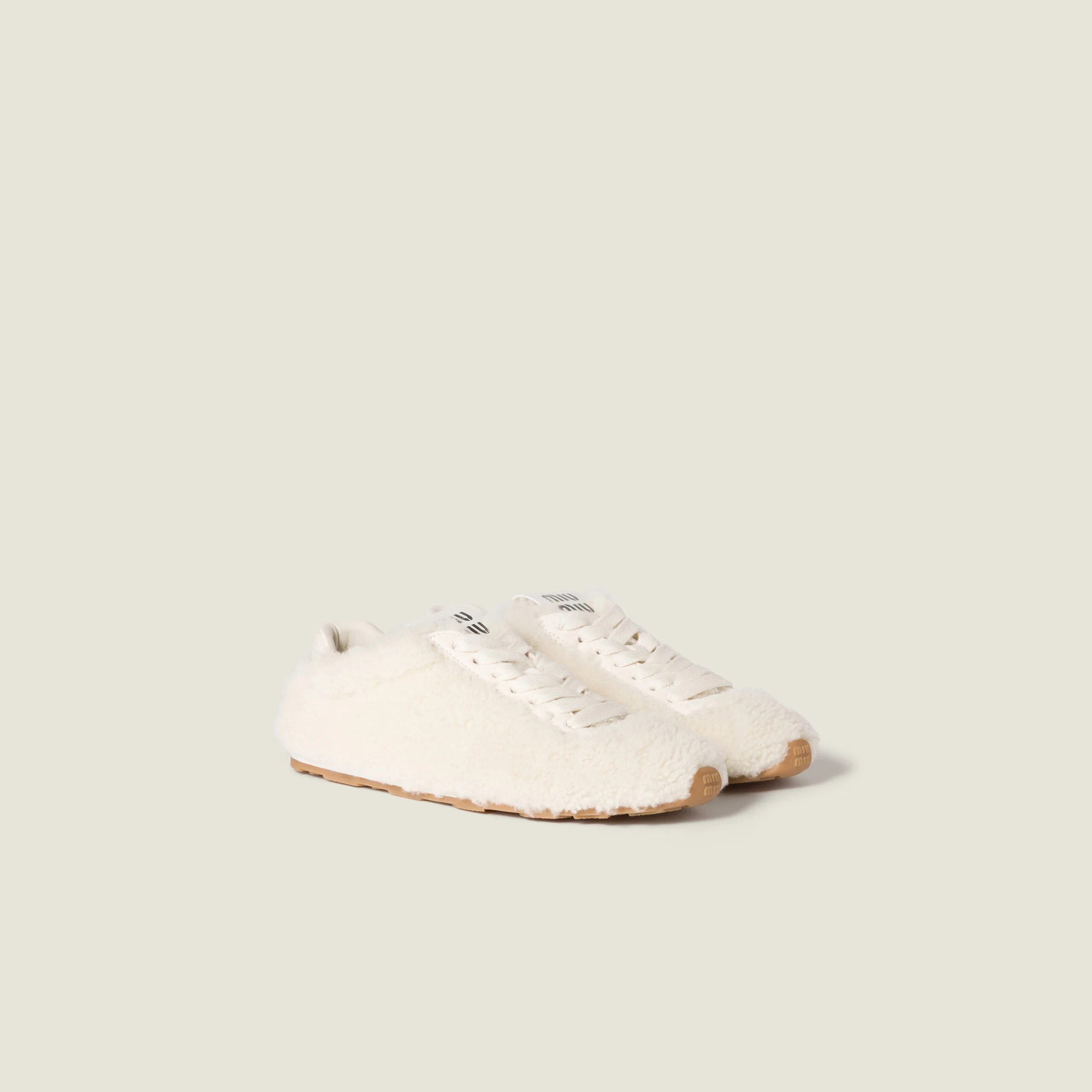 Plume shearling sneakers - 1