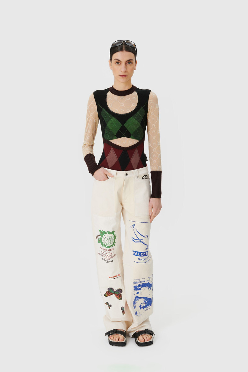 Marine Serre Regenerated Lozenge Knit Crewneck Pullover outlook