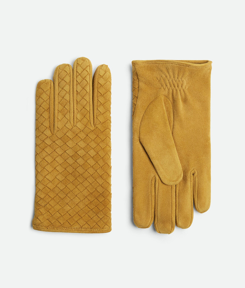Intrecciato Suede Leather Gloves 1