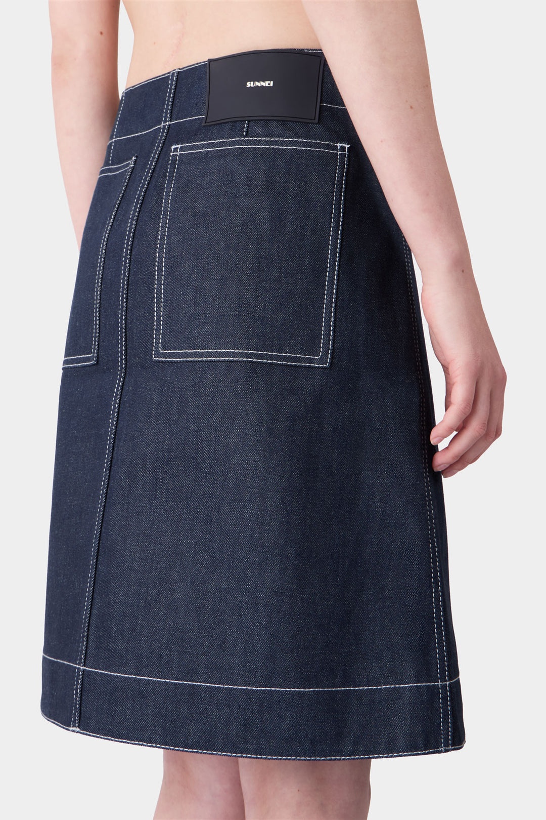 BELLIDENTRO REVERSIBLE SKIRT / denim & electric blue stripes - 6