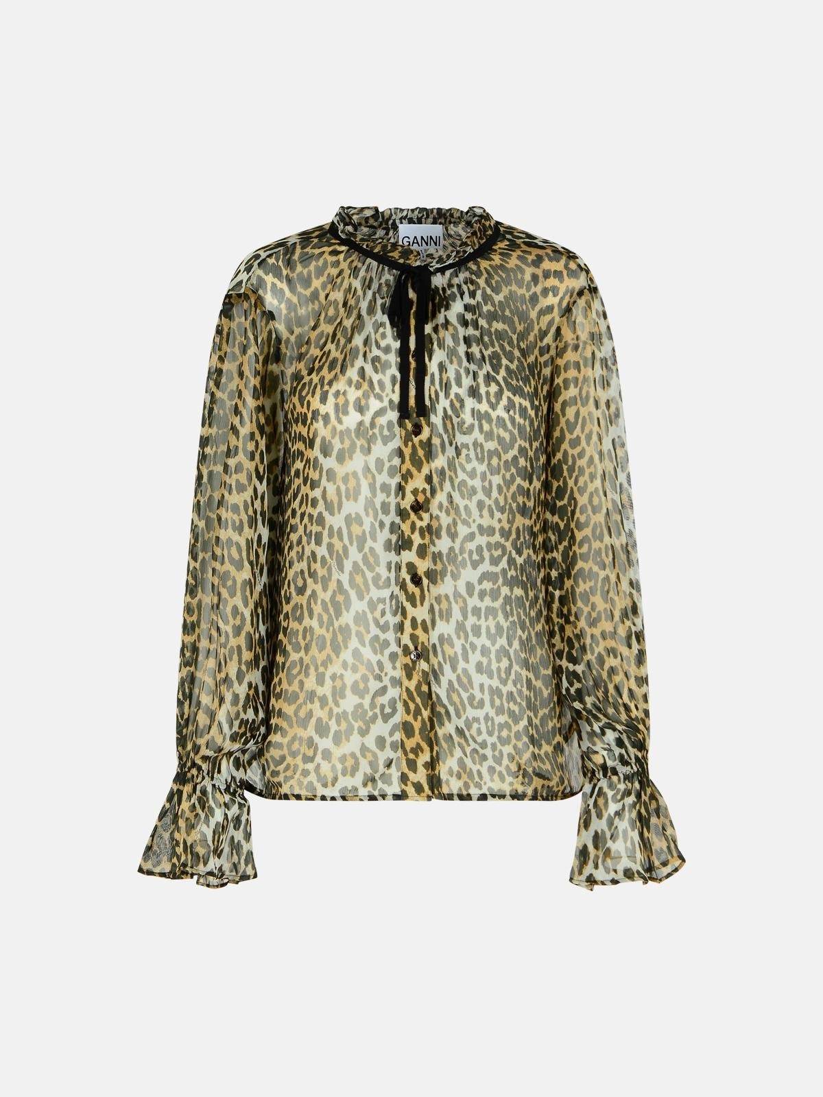 LEOPARD PRINT VISCOSE SHIRT - 1