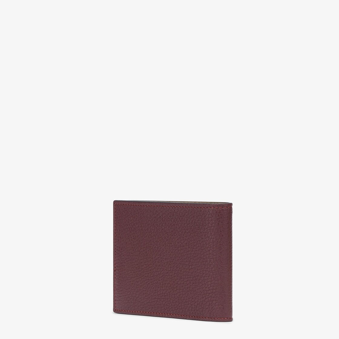 Wallet with eight interior card slots and two compartments for banknotes. Made of burgundy Cuoio Rom - 2
