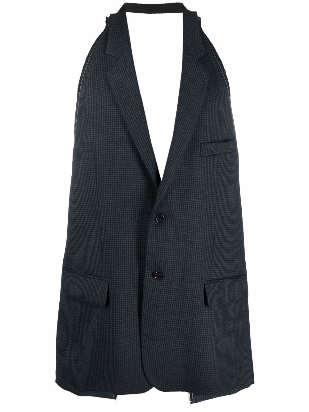 rear tie fastening waistcoat - 1