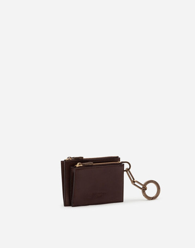 Dolce & Gabbana Cowhide coin pouch with ring and heat-stamped logo outlook