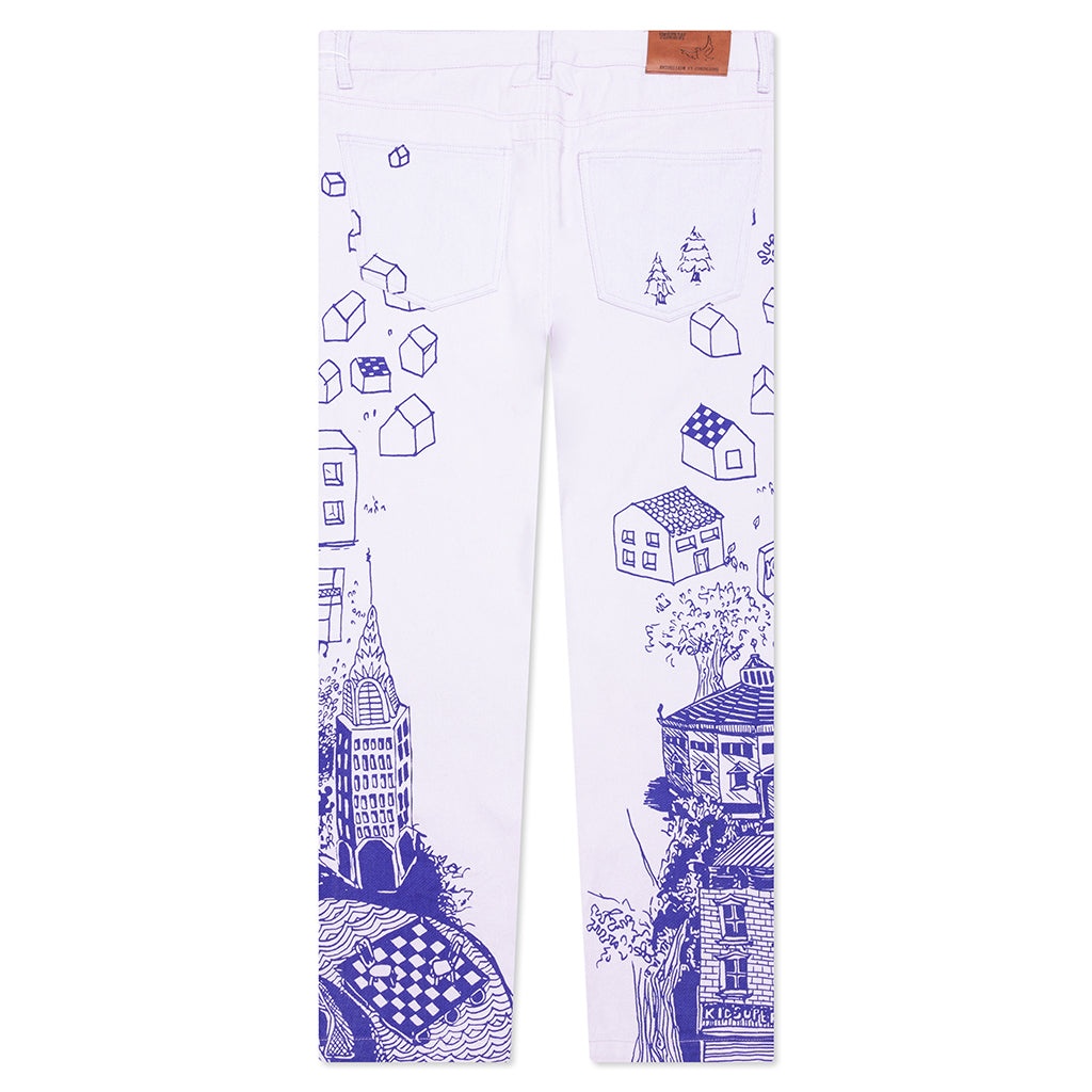 DOODLE DRAWING PANTS - WHITE - 2