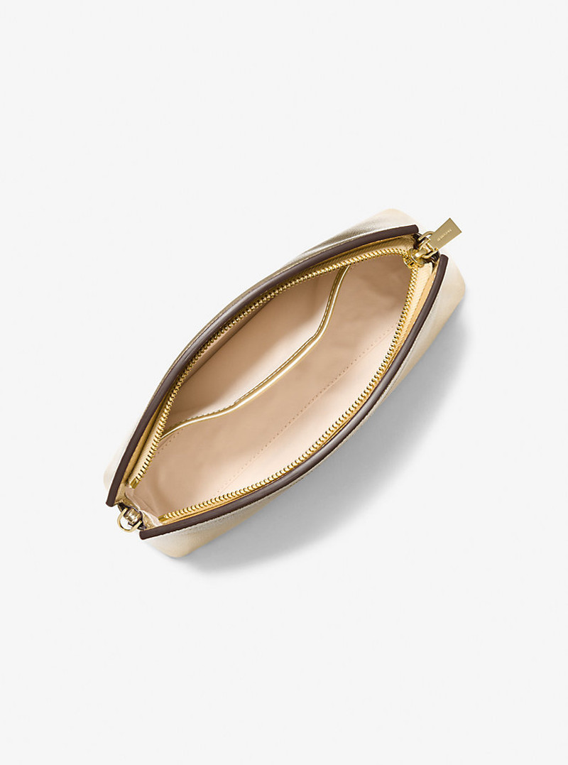 MICHAEL KORS Athena Small Metallic Leather Convertible Clutch outlook