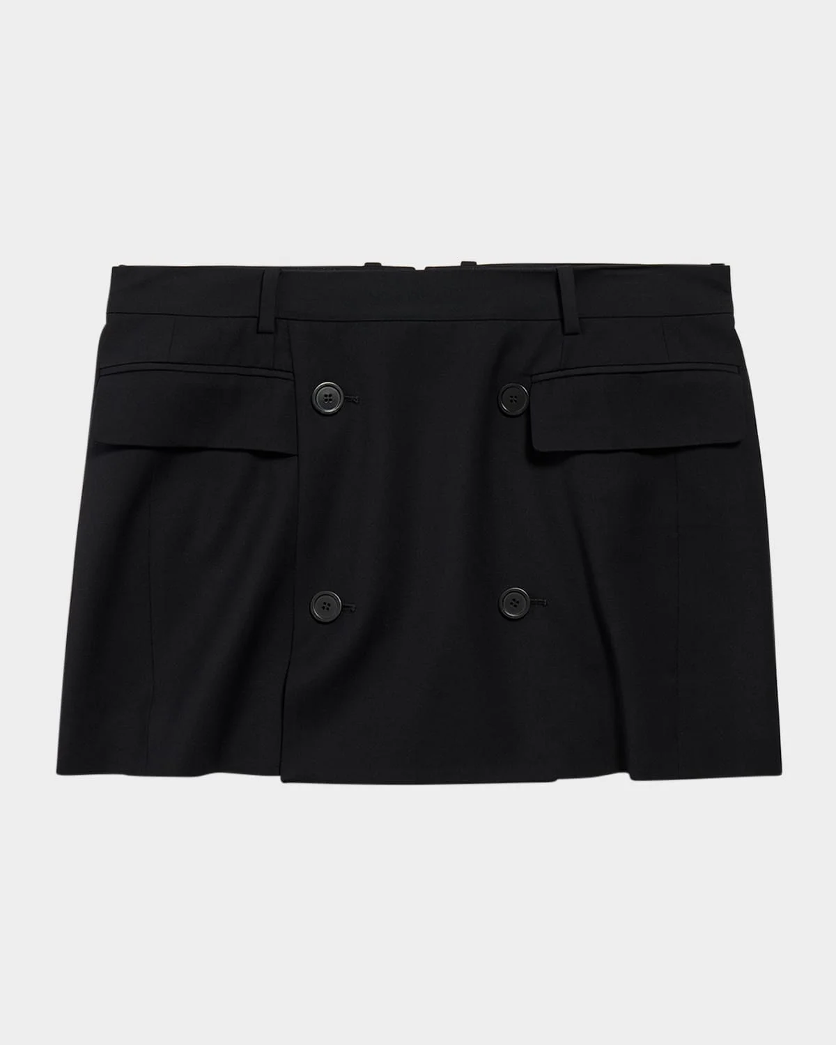 Double-Breasted Tailored Mini Skirt - 1