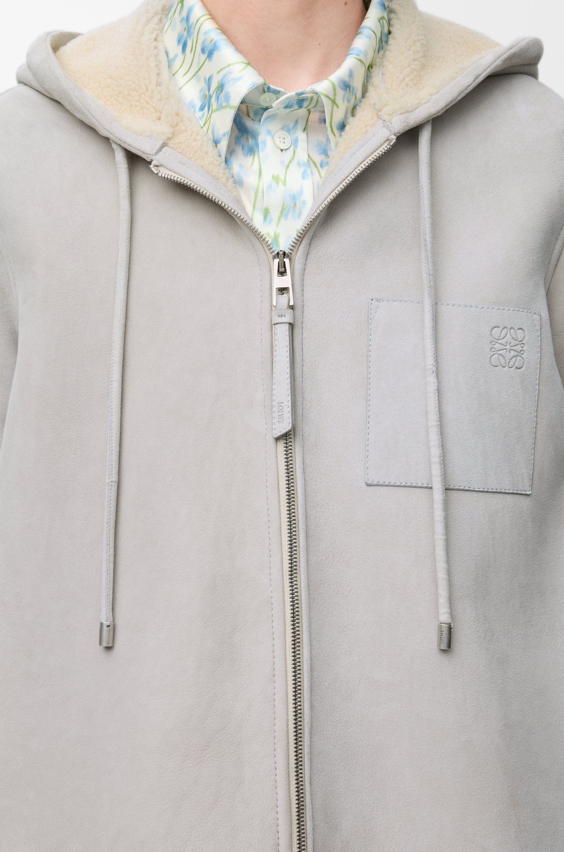 Hooded jacket in shearling - 5
