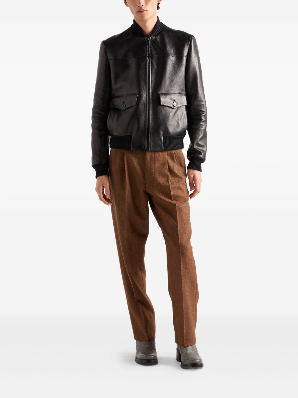 leather bomber jacket - 2