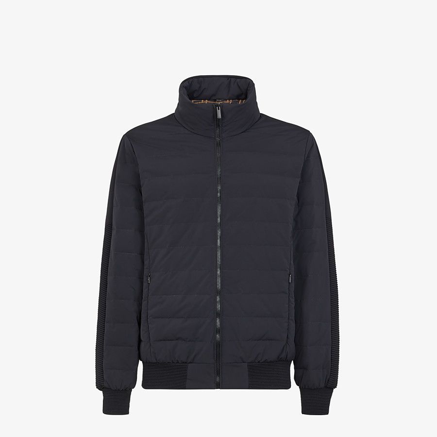 Black tech fabric down jacket - 1