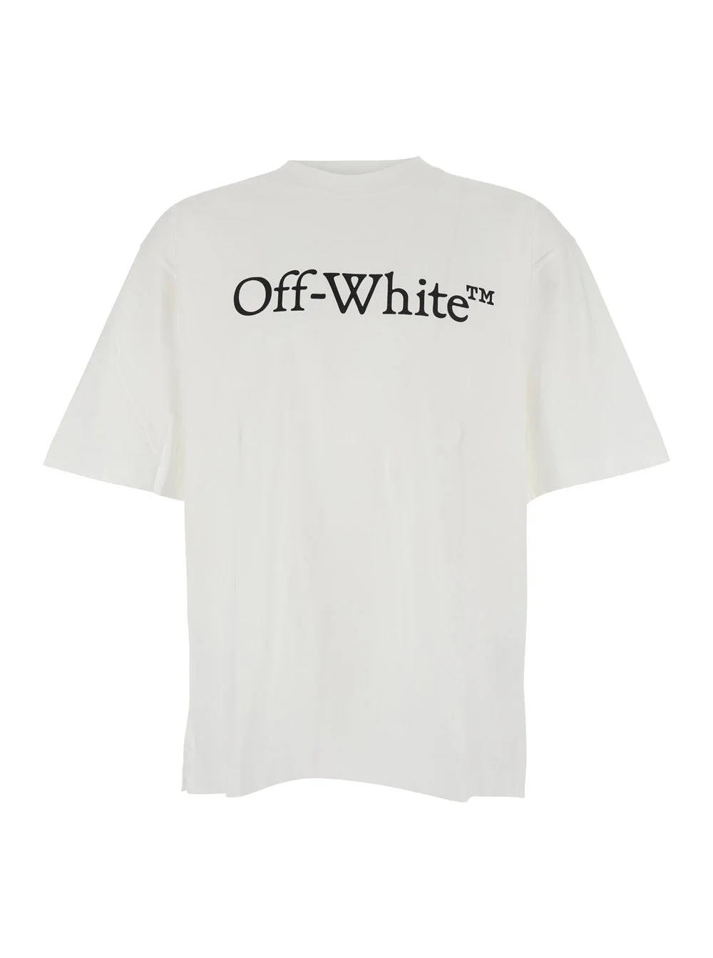 Off-White Men White Oversized T-Shirt With Contrasting Logo Lettering Print In Cotton Man - 1
