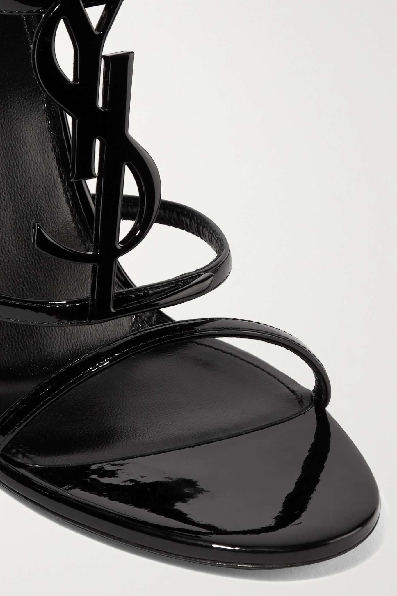 Cassandra logo-embellished patent-leather sandals - 4
