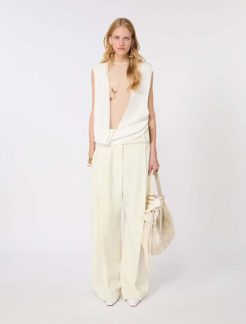 Sportmax Double-layer satin top - milk outlook