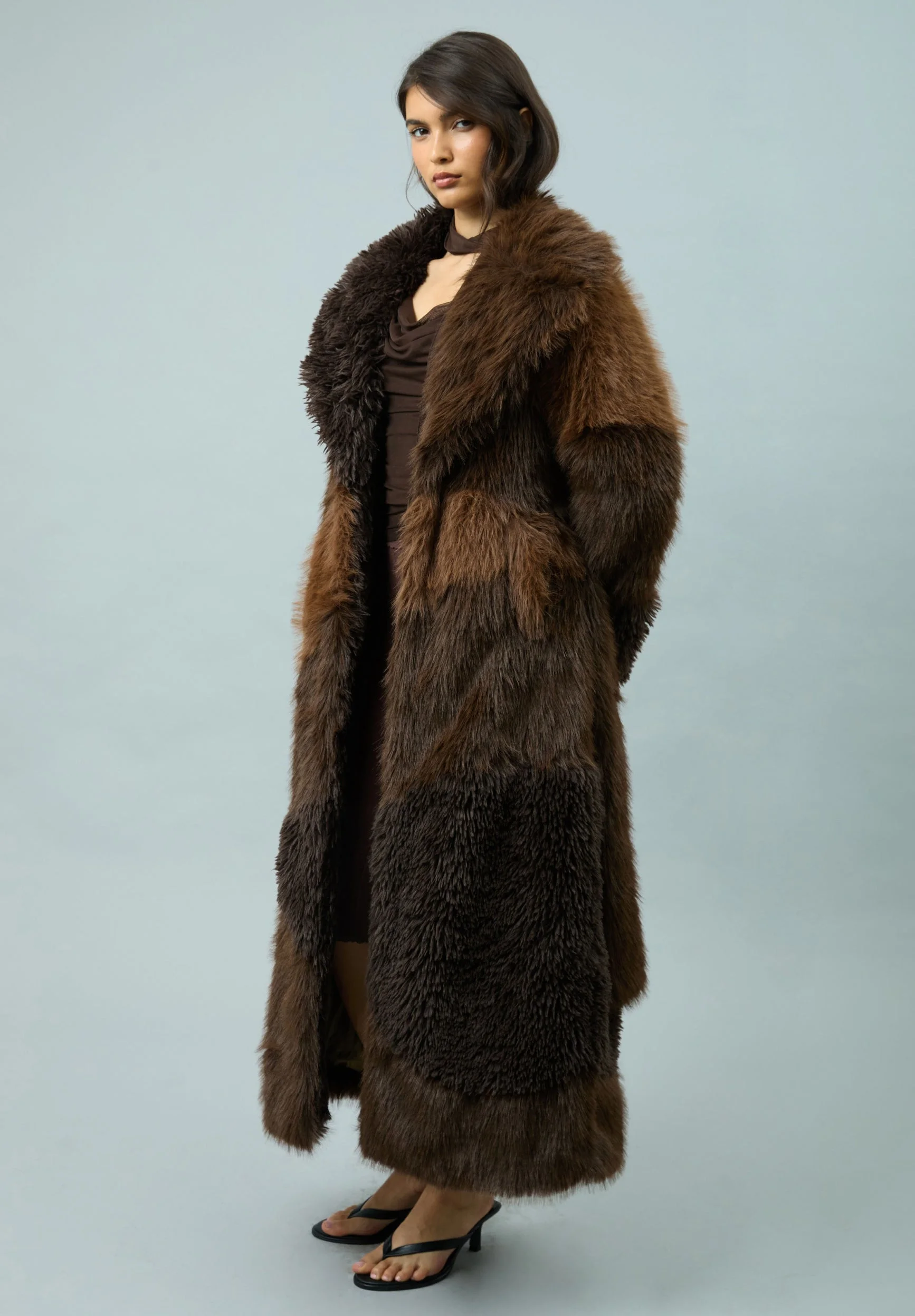 HUSTLE FUR PATCHWORK COAT - 1