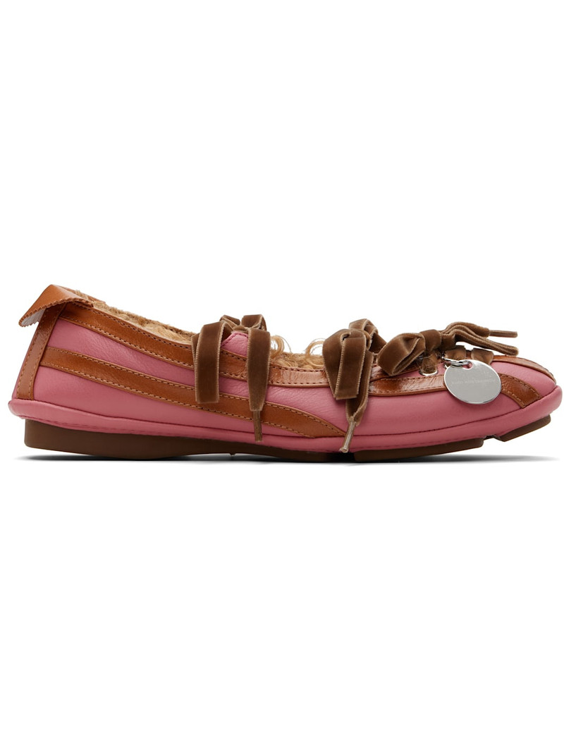 SSENSE Exclusive Pink & Brown Lella Hybrid Ballerina Flats 1