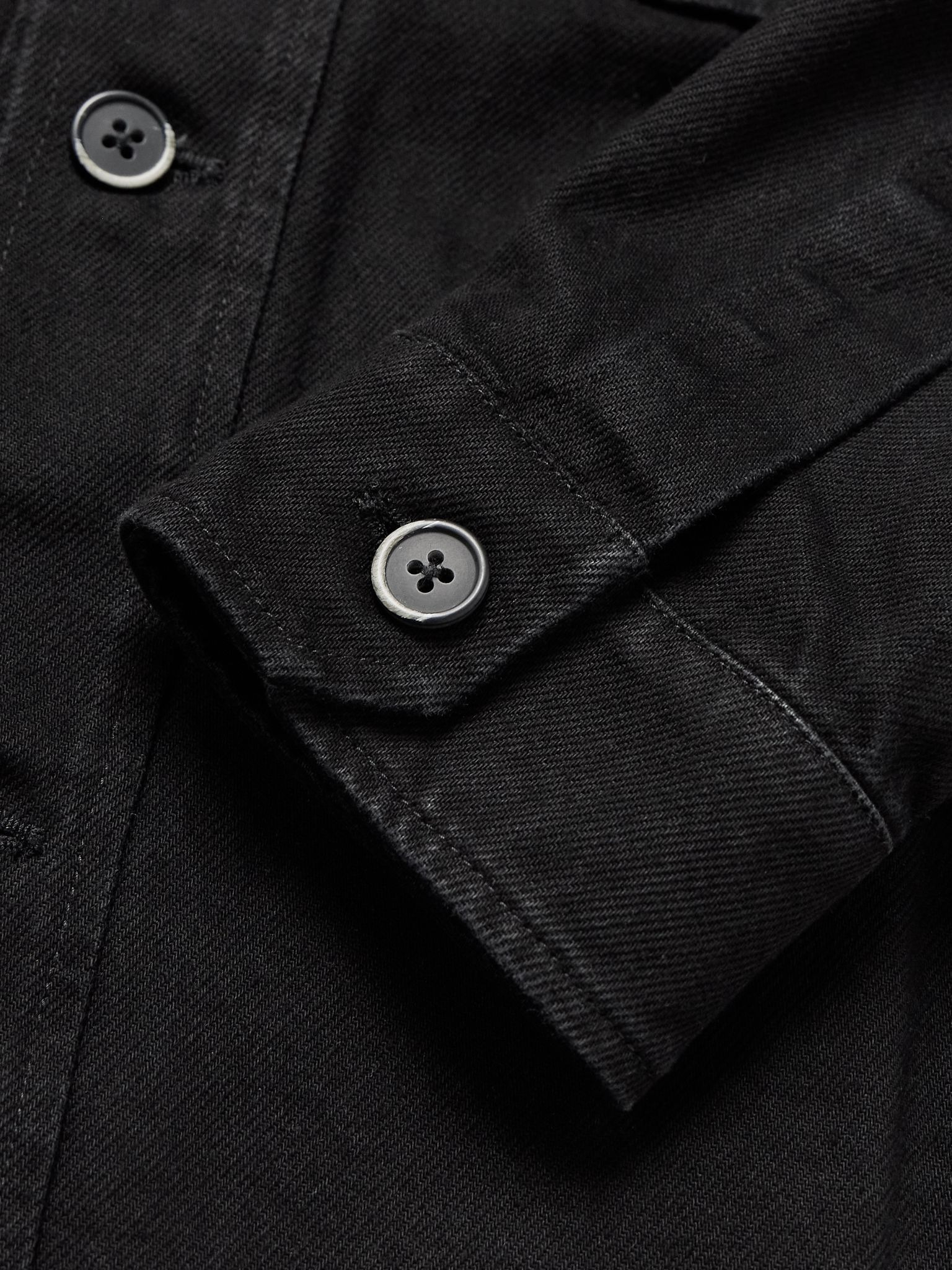 Capitan Washed Denim Overshirt Black - 5