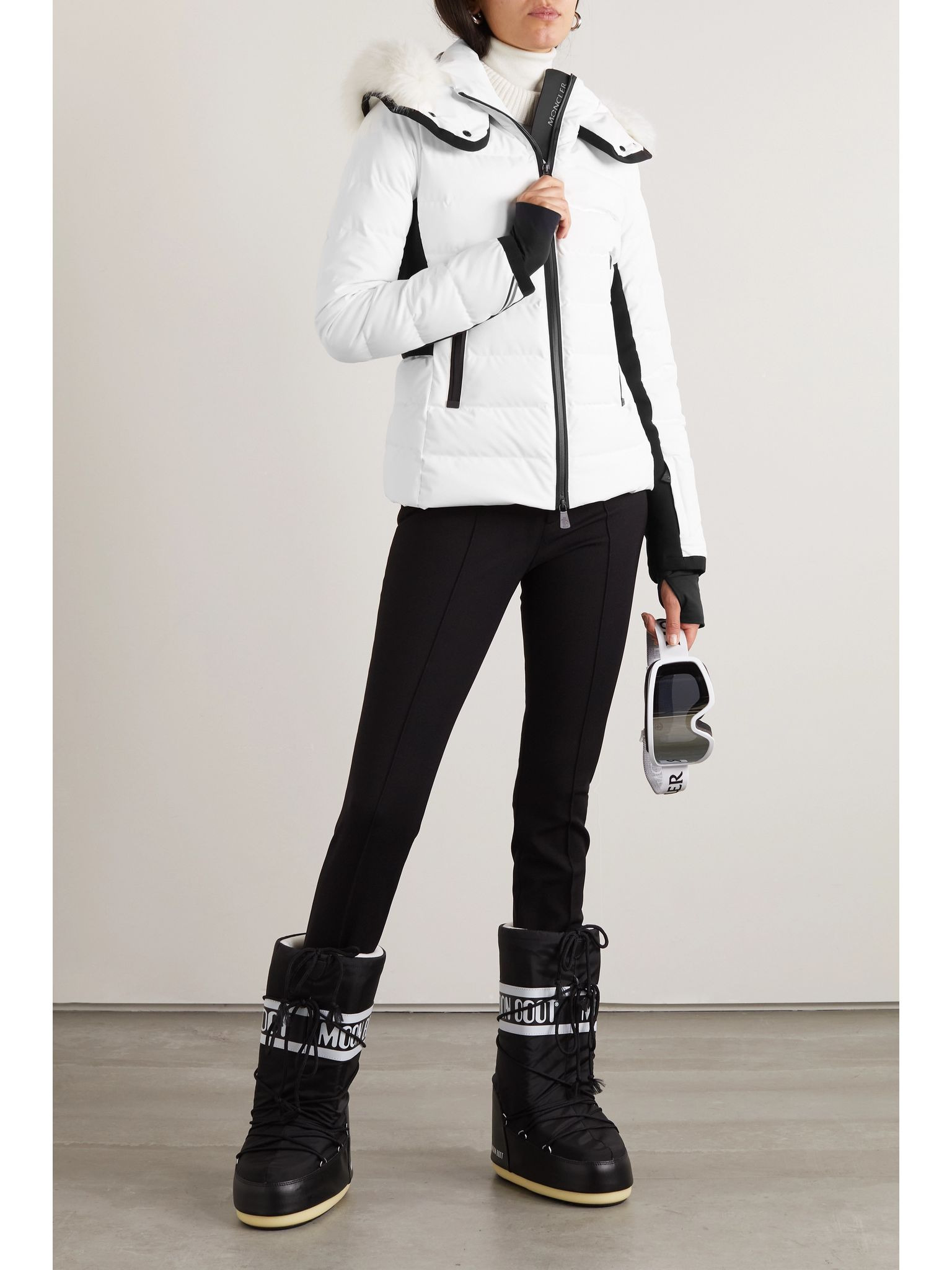 Lamoura hooded faux fur-trimmed quilted down ski jacket White - 2