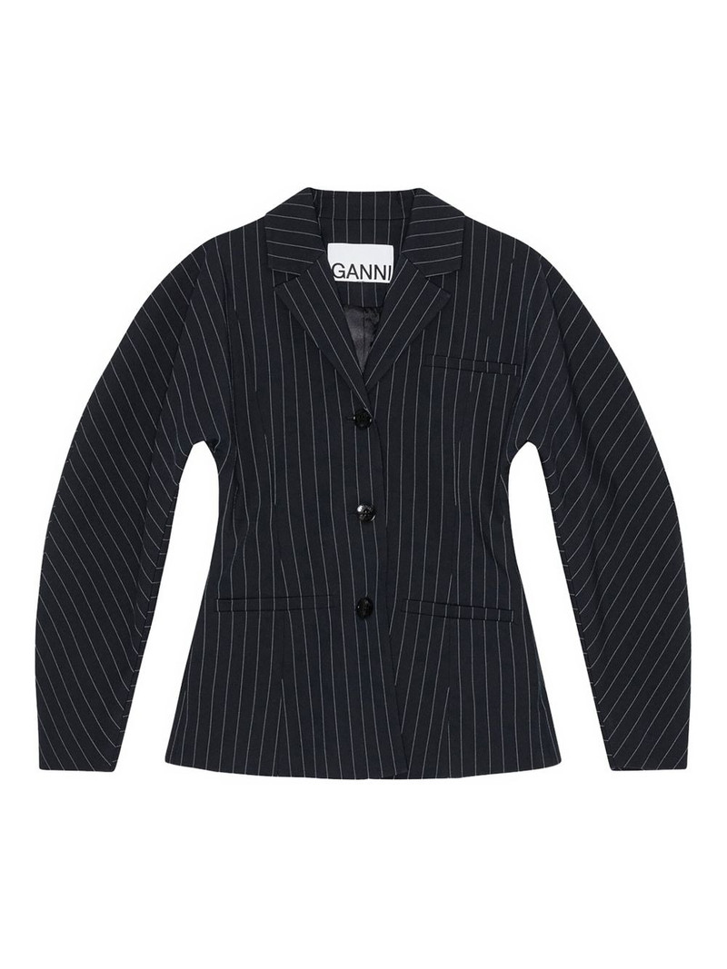pinstripe button-fastening blazer 1