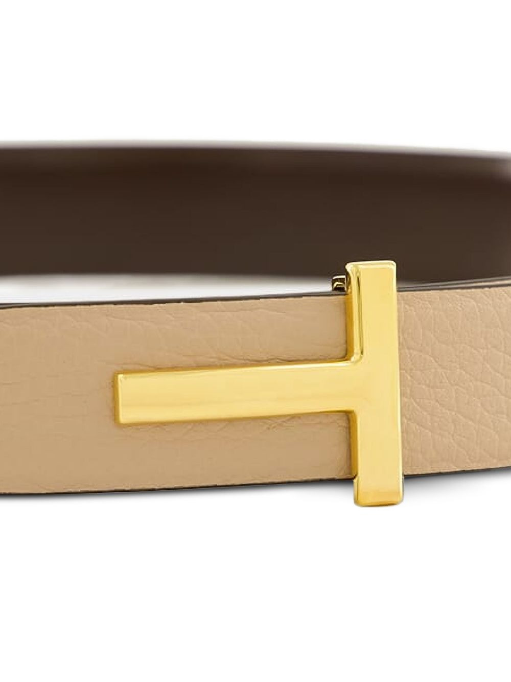 reversible T-buckle leather belt - 5