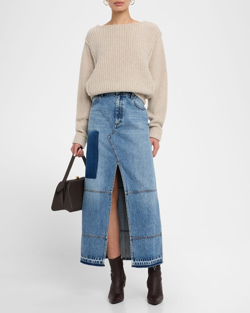 CO Treatment Denim Midi Skirt outlook