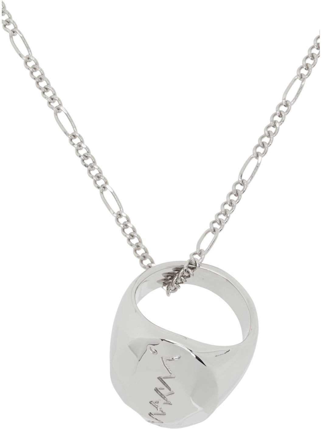 Silver Ring Pendant Necklace - 2