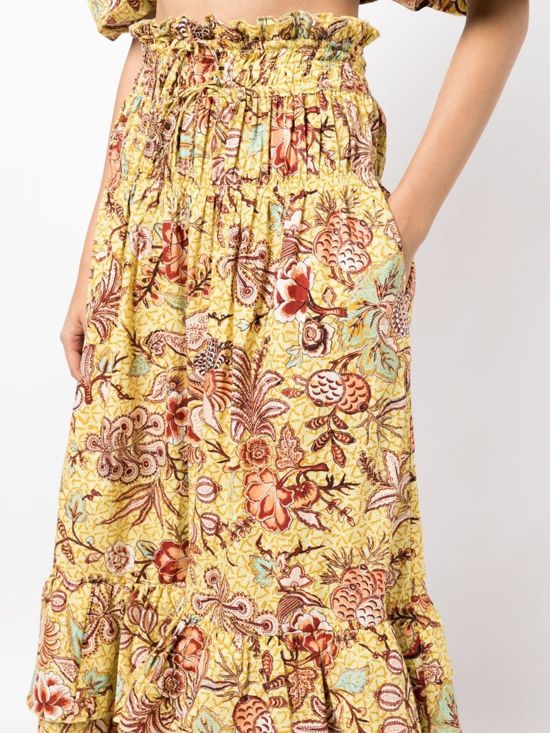 Acacia Calla Lily-print midi skirt 5