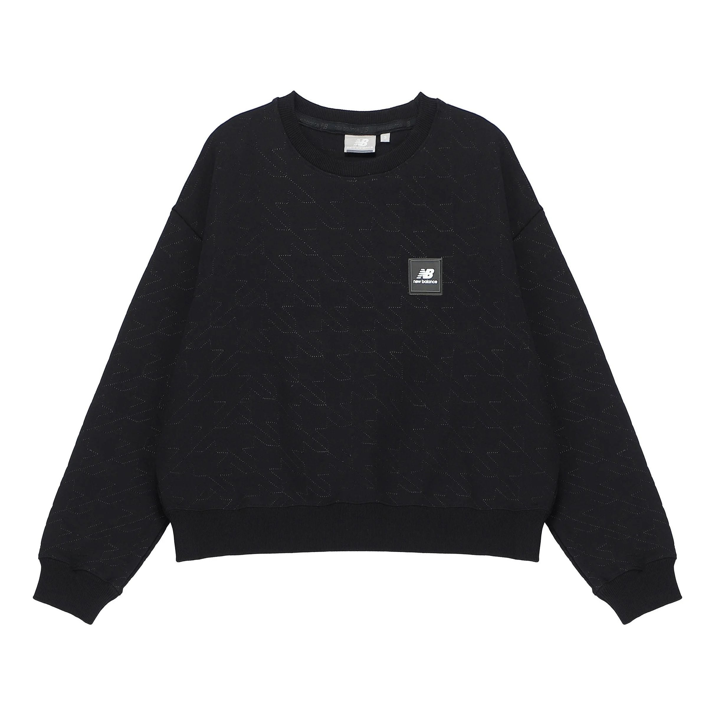 (WMNS) New Balance Crew Neck Logo Sweatshirt 'Black' 5CC37142-BK - 1