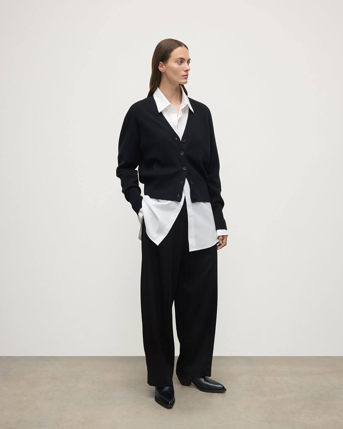 Milano Stitch Black Cashmere Cardigan - 3