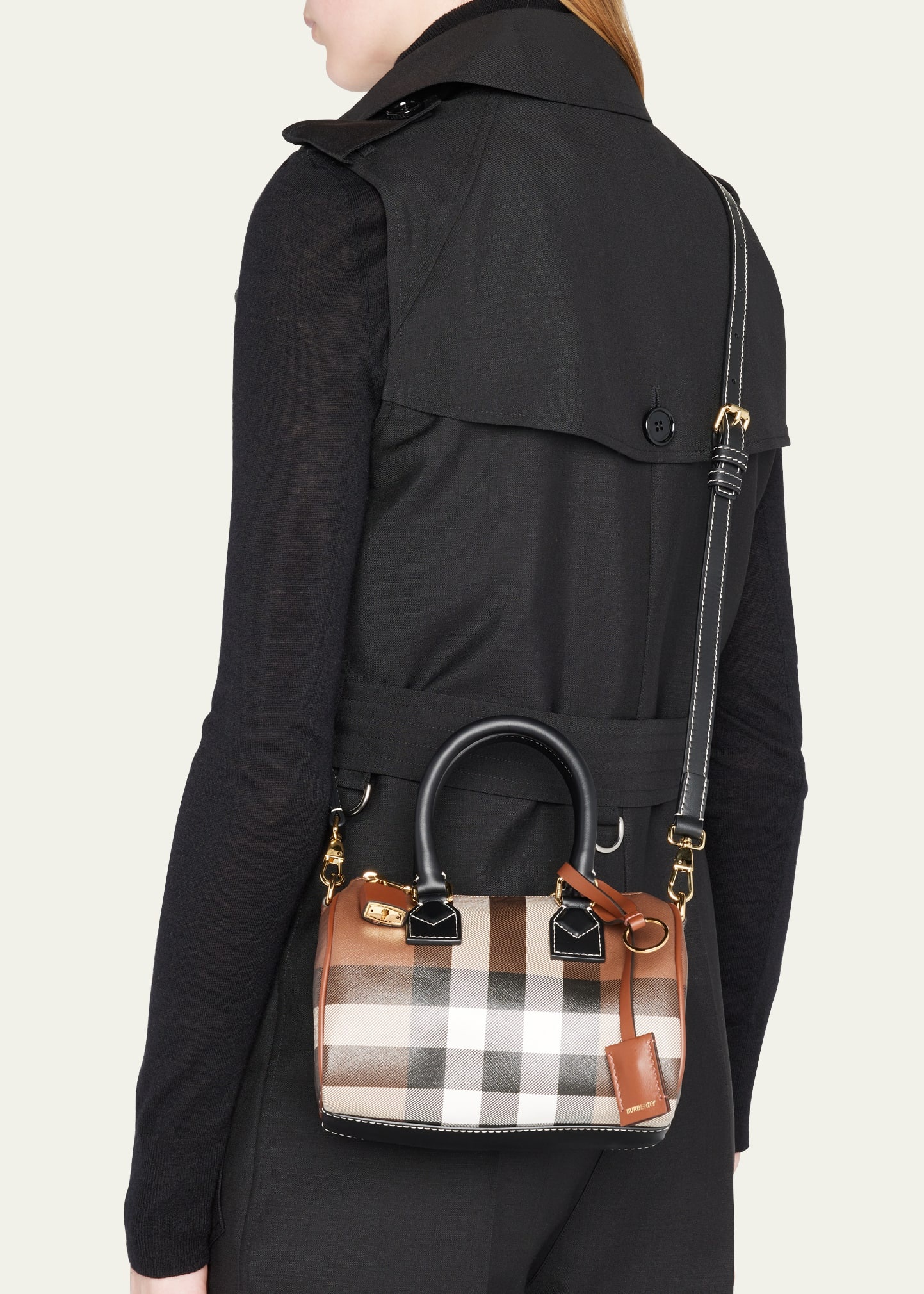 Check E-Canvas Bowling Top-Handle Bag - 2
