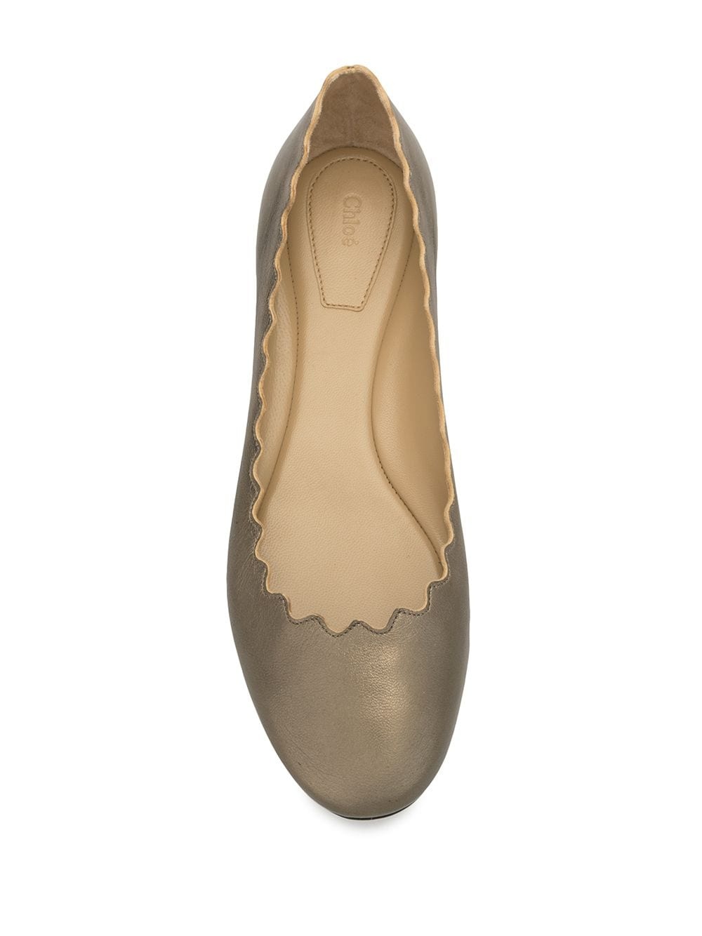 scallop-trim ballerina shoes - 4